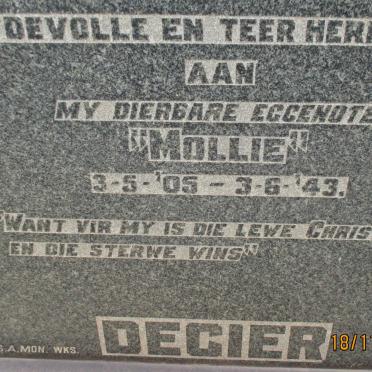 DEGIER Mollie 1905-1943