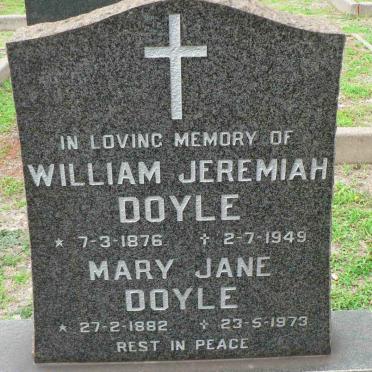 DOYLE William Jeremiah 1876-1949 &amp; Mary Jane 1882-1973