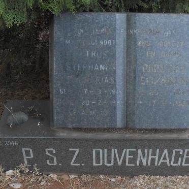 DUVENHAGE Petrus Stephanus Zacharias 1915-1985 &amp; Dorothy Elizabeth 1923-19?7