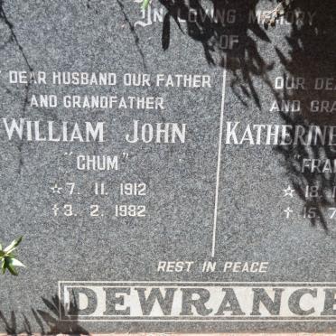 DEWRANCE William John 1912-1982 &amp; Katherine Elizabeth 1916-1999