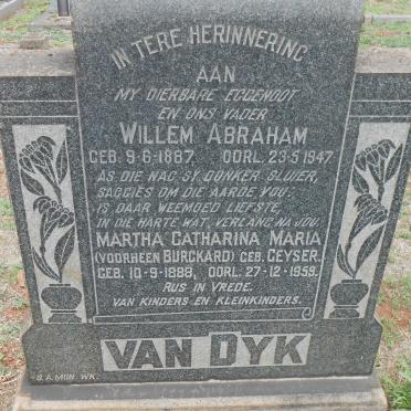 DYK Willem Abraham, van 1887-1947 &amp; Martha Catharina Maria voorheen BURCKARD nee GEYSER 1888-1959