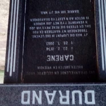 DURAND Carene 1974-2003