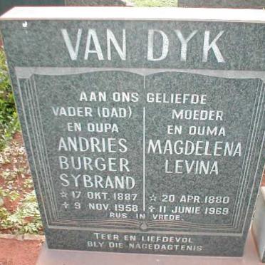 DYK Andries Burger Sybrand, van 1887-1958 &amp; Magdelena Levina 1880-1969
