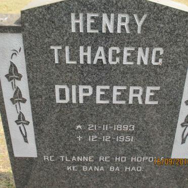 DIPEERE Henry Tlhageng 1893-1951