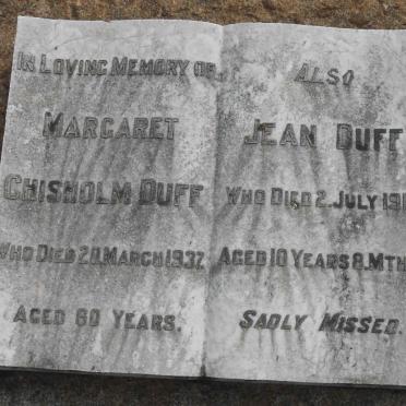 DUFF Margaret Chisholm -1937 :: DUFF Jean -1919