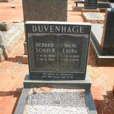 DUVENHAGE Hendrik Louis B. 1903-1953 &amp; Irene Laura 1909-1979