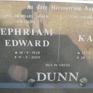 DUNN Ephriam Edward 1928-2003 &amp; Kate 1930-1999