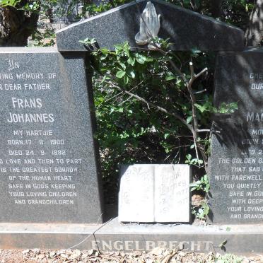 ENGELBRECHT Frans Johannes 1900-1982 &amp; Maria Magdalena 1905-1971 :: HARNEY Irene 1977-1977