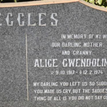 ECCLES Alice Gwendoline 1917-1974