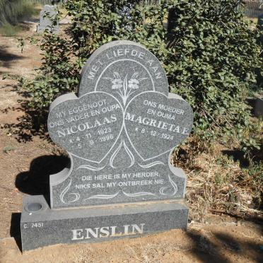 ENSLIN Nicolaas 1923-1996 &amp; Magrieta E. 1924-