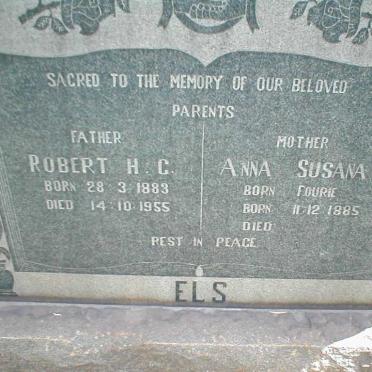 ELS Robert H.C. 1883-1955 &amp; Anna Susana FOURIE 1885-