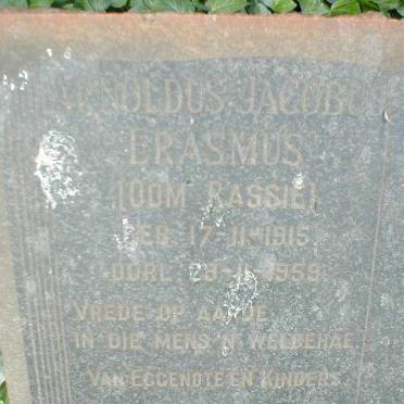 ERASMUS Arnoldus Jacobus 1915-1959
