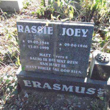ERASMUS Rassie 1944-1999 &amp; Joey 1946-