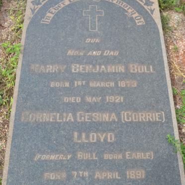 BULL Harry Benjamin 1873-1921 &amp; LLOYD Cornelia Gesina formerly BULL nee EARLE 1891-1951
