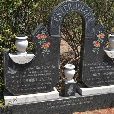 ESTERHUIZEN Adam Jacobus 1925-2002 &amp; Elsie Andrika Jacoba 1929-2000