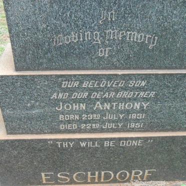 ESCHDORF John Anthony 1931-1951