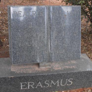 ERASMUS William 1925- &amp; Beatrix 1936-1986