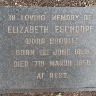 ESCHDORF Elizabeth nee BROGLE 1869-1958