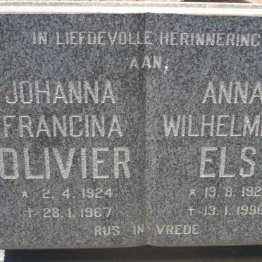 ELS Anna Wilhelmina 1921-1990 :: OLIVIER Johanna Francina 1924-1967