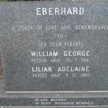 EBERHARD William George 1941-1969 &amp; Lilian Adelaine -1969