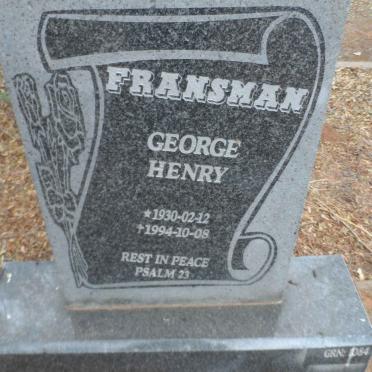 FRANSMAN George Henry 1930-1994