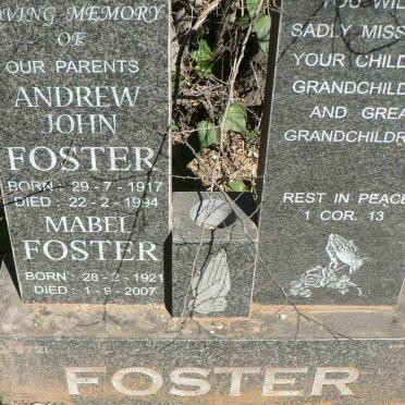 FOSTER Andrew John 1917-1994 &amp; Mabel 1921-2007
