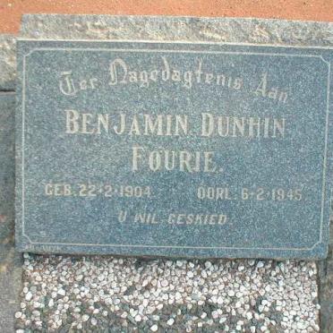 FOURIE Benjamin Dunhin 1904-1945
