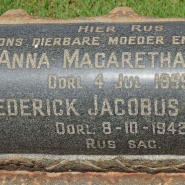 FICK Anna Magaretha -1959 :: PAULSEN Frederick Jacobus -1942
