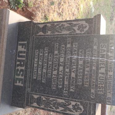 FURSE Samuel -1945 &amp; Rosina -1951