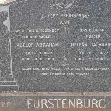FURSTENBURG Roelof Abraham 1877-1950 &amp; Helena Catharina 1877-1973