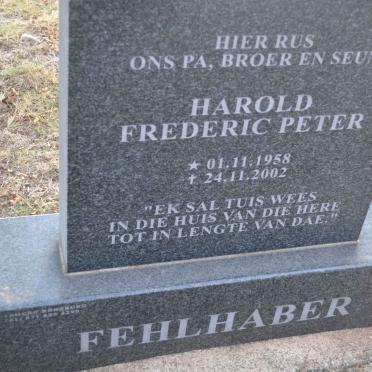 FEHLHABER Harold Frederic Peter 1958-2002