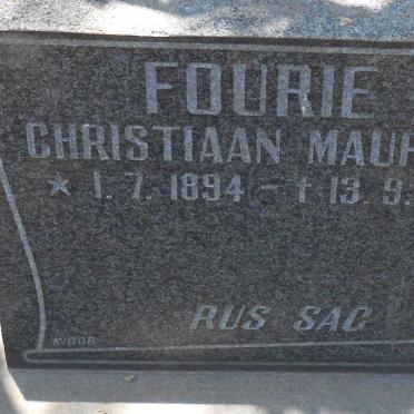 FOURIE Christiaan Mauritz 1894-1971