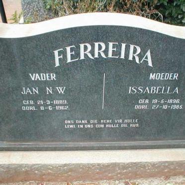 FERREIRA Jan N.W. 1889-1962 &amp; Issabella S. 1896-1985