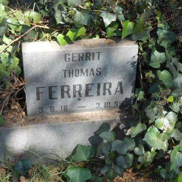 FERREIRA Gerrit Thomas 1916-1995