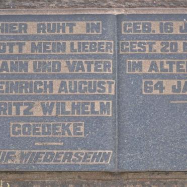 GOEDEKE Heinrich August Fritz Wilhelm 1868-1933