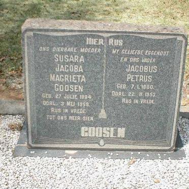 GOOSEN Jacobus Petrus 1880-1953 &amp; Susara Jacoba Magrieta 1884-1959