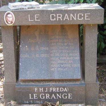 GRANGE Andries J. C., le 1948-1965 &amp; F. H. J. -1966