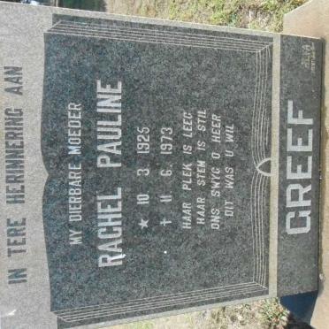 GREEF Rachel Pauline 1925-1973