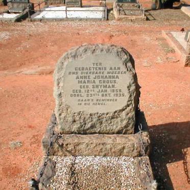 GROUS Anne Johanna Maria nee SNYMAN 185?-1935