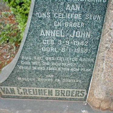 GREUNEN Annel John, van 1942-1958