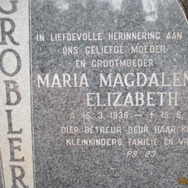 GROBLER Maria Magdalena Elizabeth 1935-1987