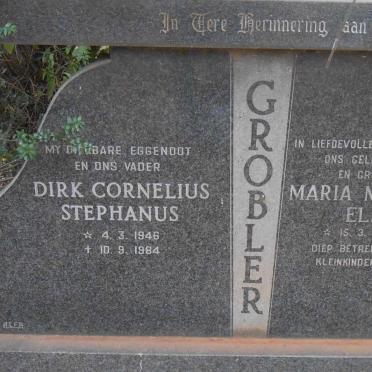 GROBLER Dirk Cornelius Stephanus 1946-1984 &amp; Maria Magdalena Elizabeth 1935-1987