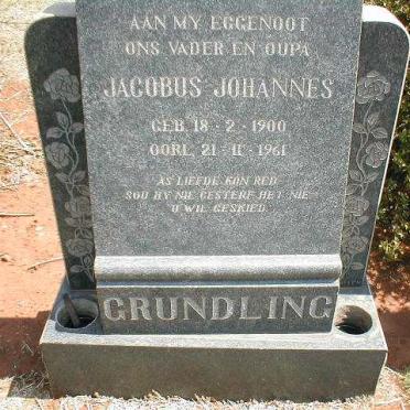 GRUNDLING Jacobus Johannes 1900-1961