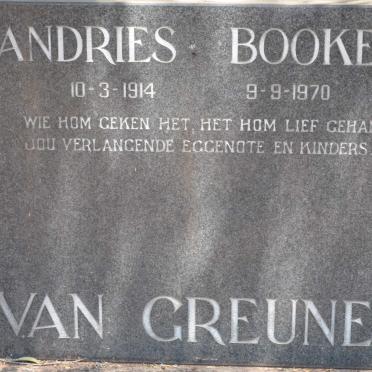 GREUNEN Andries Booker, van 1914-1970