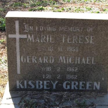 GREEN Marie Terese, Kisbey 1958- :: KISBEY-GREEN Gerard Michael 1962-1962