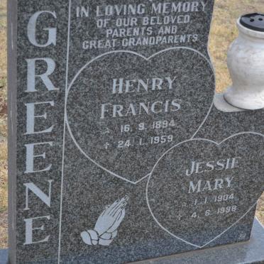 GREENE Henry Francis 1894-1959 &amp; Jessie Mary 1904-1998