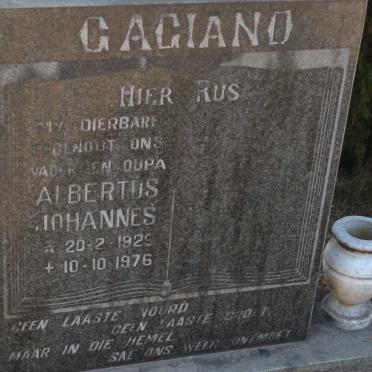 GAGIANO Albertus Johannes 1929-1976