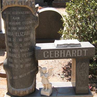 GEBHARDT Johannes Petrus 1897-1981 &amp; Maria Elizabeth 1907-1970
