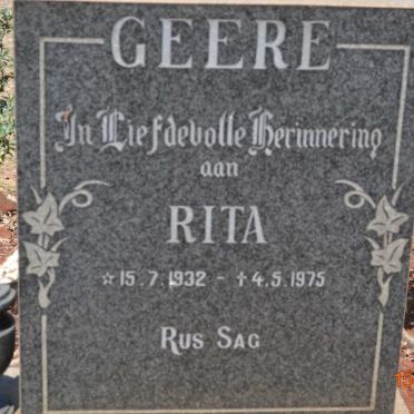 GEERE Rita 1932-1975