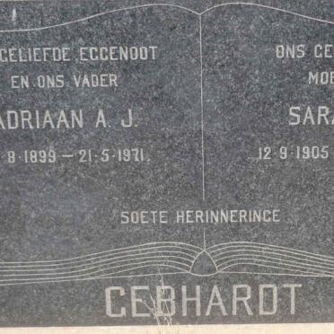 GEBHARDT Adriaan A.J. 1899-1971 &amp; Sarah M. 1905-1986